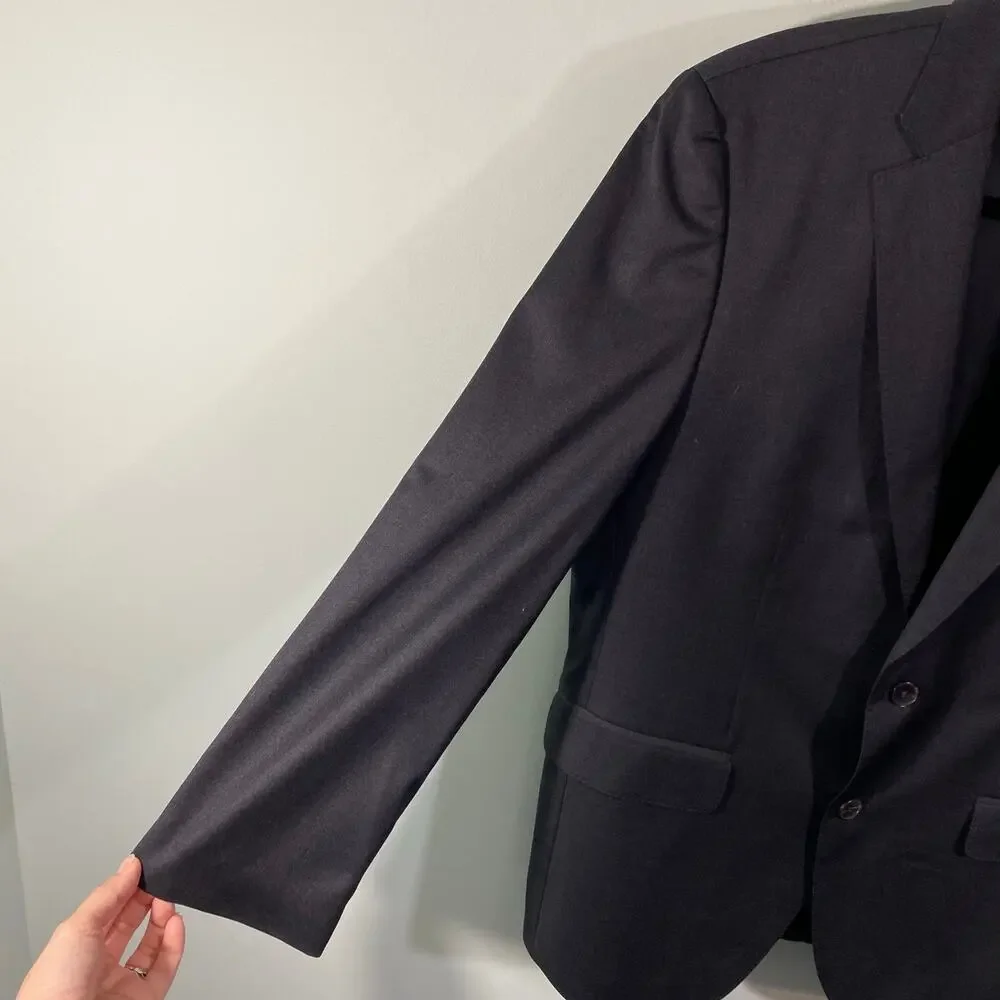 BOSS Hugo Boss Men's Dark Grey Reda Super 100 Virgin Wool Blazer Size 40S